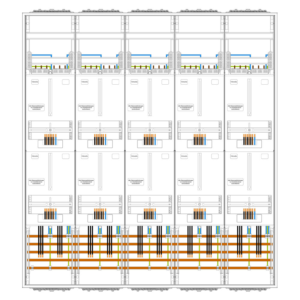 F-Tronic 3.HZ Zählerschrank 10 Zähler, 1400mm